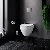 Am.Pm Spirit V2.0 Унитаз подвесной безободковый: инстал, унитаз, кнопка, сиденье, цвет: белый глянец IS47031.701700