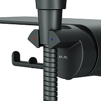 Am.Pm Func Гигиенический душ: смесит, ручной душ, шланг 120 см, полочка, цвет: черный матовый F0H8F922