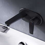 Am.Pm Gem Смеситель для раковины встр. с внутренней частью, излив 18,7 см, цвет: черный мат. F90A72222