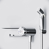 Am.Pm X-Joy Гигиенический душ: смесит, ручной душ, шланг 120 см, полочка, цвет: хром глянцевый F0H85A800