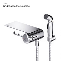 Am.Pm X-Joy Гигиенический душ: смесит, ручной душ, шланг 120 см, полочка, цвет: хром глянцевый F0H85A800
