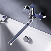 Am.Pm X-Joy Смеситель накладной без душевого набора, излив 38,5 см, цвет: хром глянцевый F85A90500