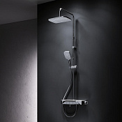 Am.Pm Func Душевая стойка: термостат, верхний и ручной душ, шланг, цвет: хром глянцевый F078F300