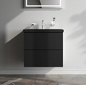 Am.Pm Gem Тумба под раковину 60х42х58h см, подвесная, 2 ящика, цвет: черный матовый M90FHX06022BM