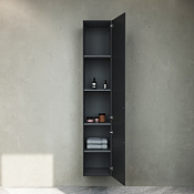 Am.Pm Gem Шкаф-пенал 30х31,4х163h см, подвесной, с 2мя дверцами, правый, цвет: черный матовый M90CHR0306BM