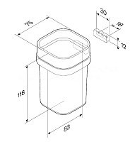 Am.Pm Func Стакан подвесной, стеклянный, цвет: черный матовый A8F34322