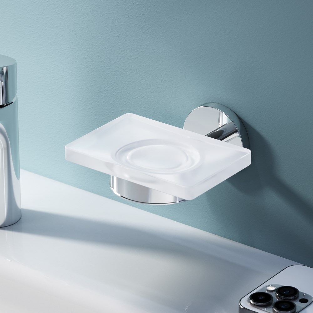 Am.Pm X-Joy Мыльница со стеклянной чашей, подвесная, цвет: хром глянцевый A85A34200