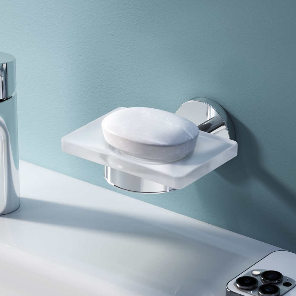 Am.Pm X-Joy Мыльница со стеклянной чашей, подвесная, цвет: хром глянцевый A85A34200