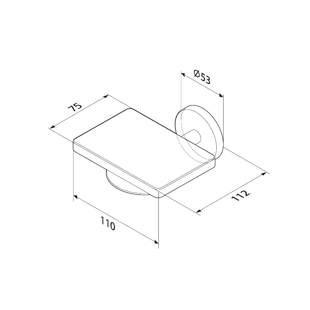 Am.Pm X-Joy Мыльница со стеклянной чашей, подвесная, цвет: хром глянцевый A85A34200