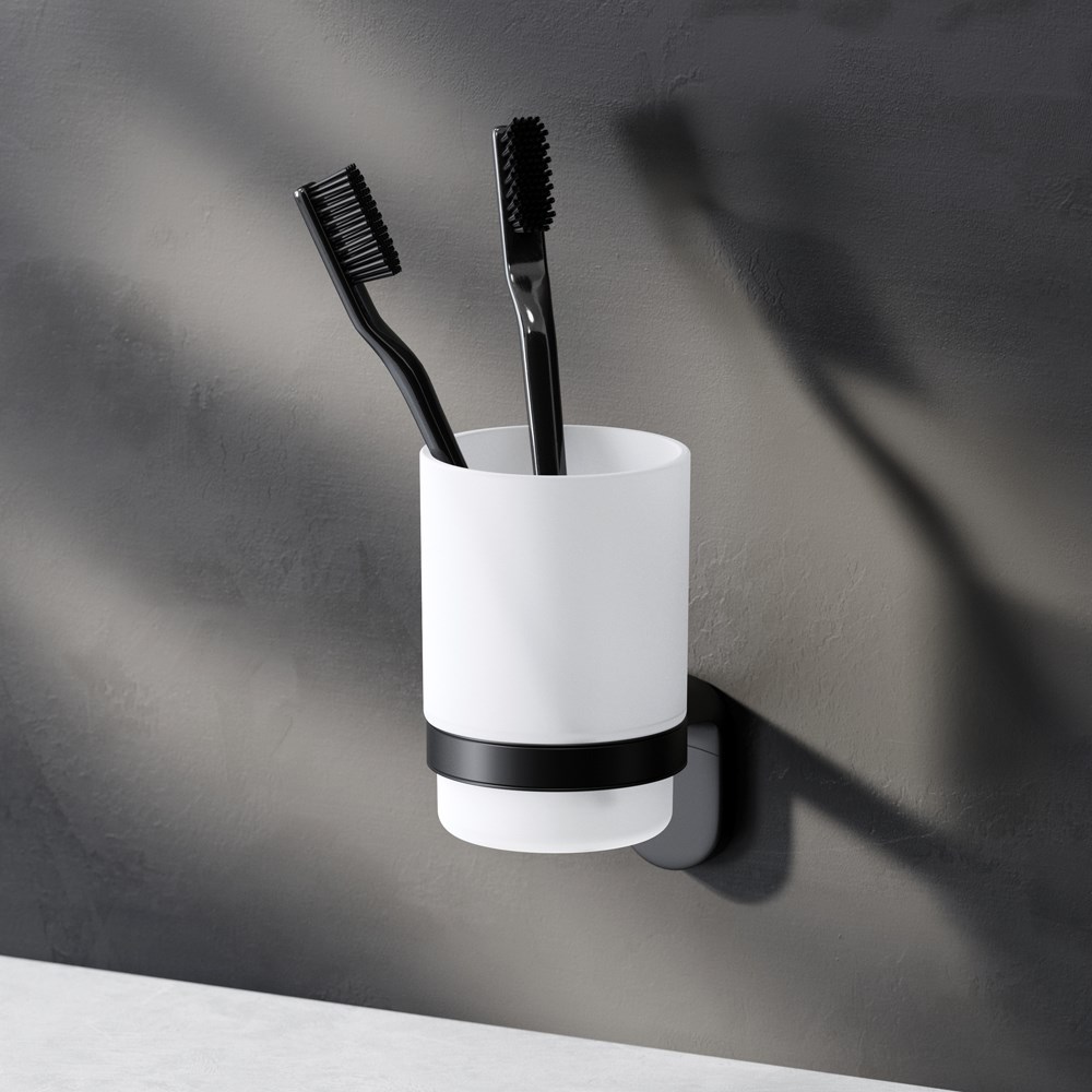 Am.Pm X-Joy Стакан подвесной, стеклянный, цвет: черный матовый A8434322