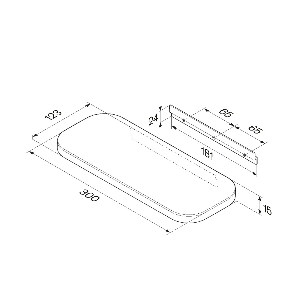 Am.Pm Func Полка подвесная 30 см, цвет: черный матовый A8F37622