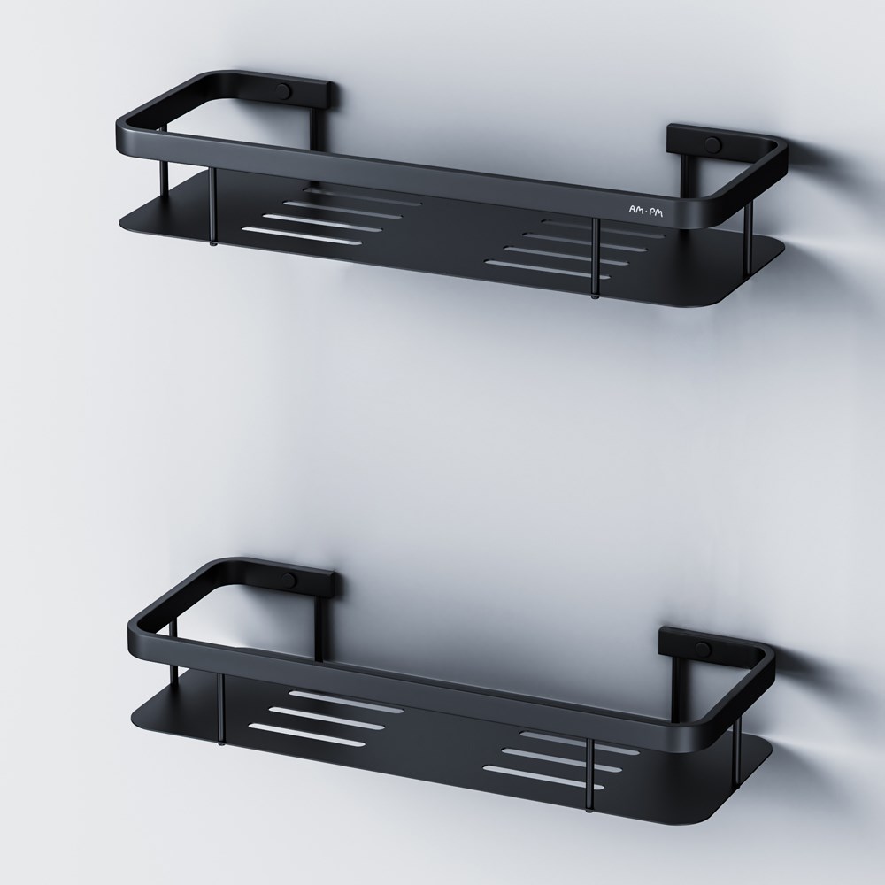 Am.Pm Sense L Полка подвесная 34,5 см, двухъярусная, цвет: черный матовый A7453222