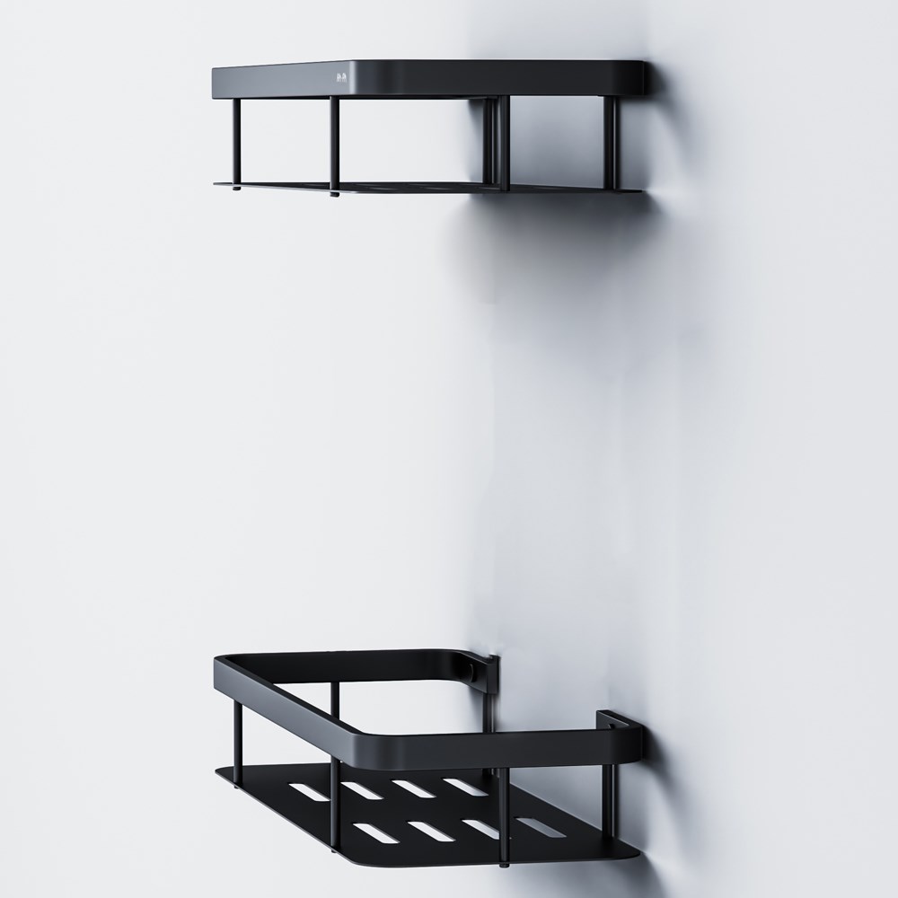 Am.Pm Sense L Полка подвесная 34,5 см, двухъярусная, цвет: черный матовый A7453222