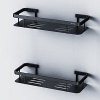 Am.Pm Sense L Полка подвесная 34,5 см, двухъярусная, цвет: черный матовый A7453222