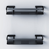 Am.Pm Sense L Полка подвесная 34,5 см, двухъярусная, цвет: черный матовый A7453222