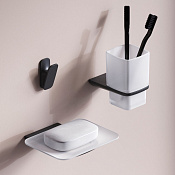 Am.Pm Inspire V2.0 Набор аксессуаров: крючок, мыльница, стакан для зубных щеток, цвет: черный матов. AK50B1003B