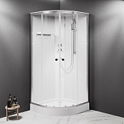 Am.Pm X-Joy Душевая кабина 89,5х210h см, универсальная, стекло прозрачное 4 мм, цвет: хром матовый W94C-401-090MT