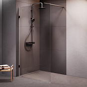 Am.Pm X-Joy Душевое ограждение walk-in 110,4х195h см, прозрачное 6 мм, цвет: черный матовый W94WI-110-F1-BTE