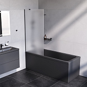 Am.Pm Gem Шторка на ванну 80х140h см, стекло матовое 8 мм, цвет: черный матовый W90BS-080-140BM