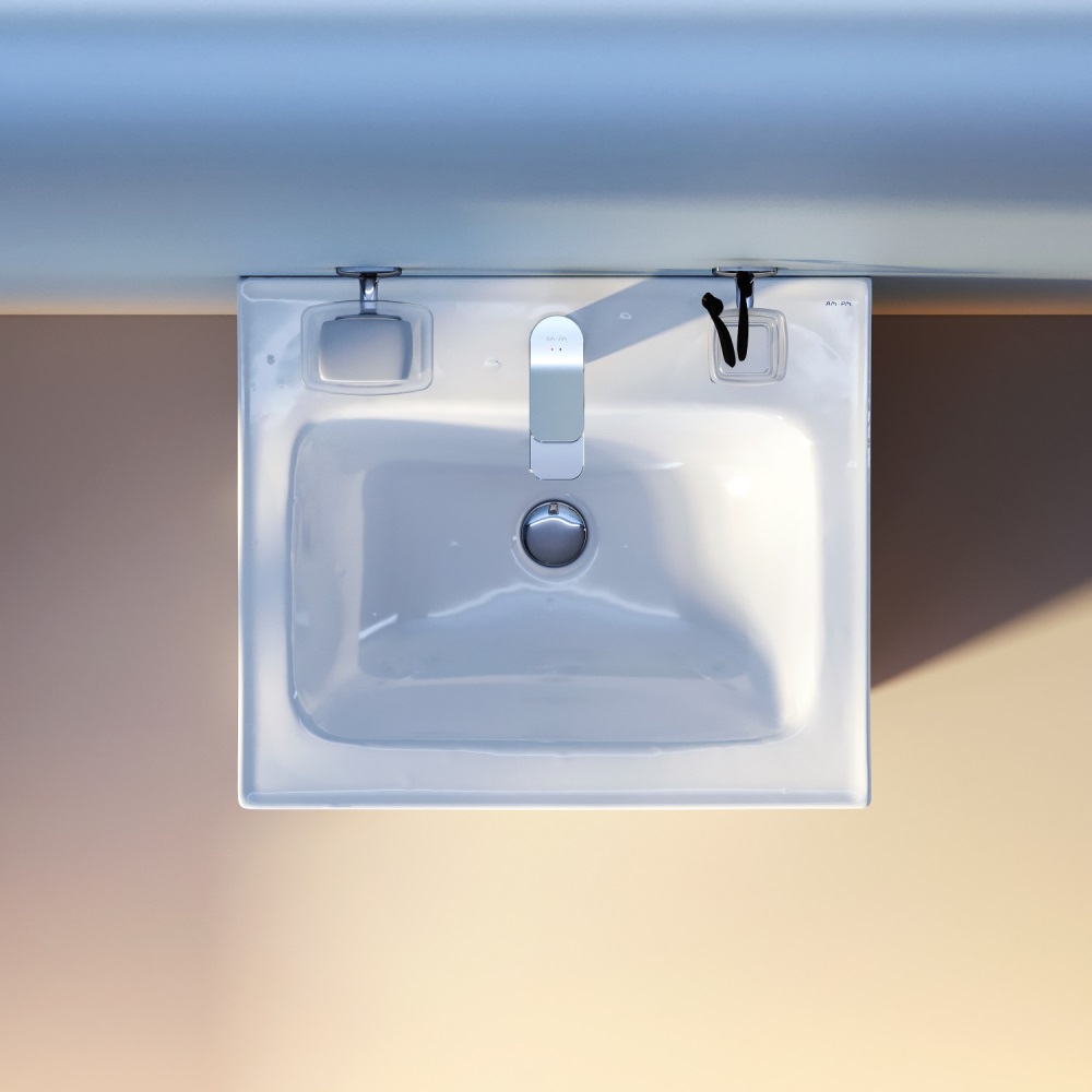 Am.Pm X-Joy Раковина накладная 54х45 см, с переливом, цвет: белый глянцевый M85AWCC0552WG64