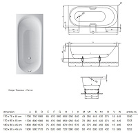Bette Comodo Ванна,шгв 1700*750*450, цвет-белый 1250-000