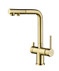 Paulmark Serpentine Смеситель для кухни с выдв. изливом и возм. подкл. фильтра, цвет: светлое золото Se213222-LG