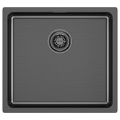 Paulmark Vista Кухонная мойка нержавеющая сталь 48x44 см, цвет: вороненая сталь PM304844-GM