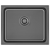 Paulmark Vista Кухонная мойка нержавеющая сталь 54x44 см, цвет: вороненая сталь PM305444-GM