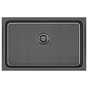 Paulmark Vista Кухонная мойка нержавеющая сталь 74x44 см, цвет: вороненая сталь PM307444-GM