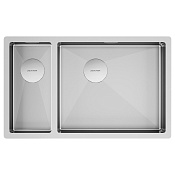 Paulmark Next Кухонная мойка нержавеющая сталь 69x44 см, цвет: брашированная сталь PM226944-BSR