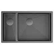 Paulmark Next Кухонная мойка нержавеющая сталь 69x44 см, цвет: вороненая сталь PM226944-GMR