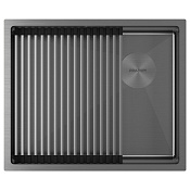 Paulmark Next-Pro Кухонная мойка нержавеющая сталь 54x45 см, цвет: вороненая сталь PM705445-GM