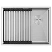 Paulmark Next-Pro Кухонная мойка нержавеющая сталь 58x45 см, цвет: брашированная сталь PM705845-BS