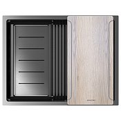 Paulmark Next-Multi Sink Кухонная мойка нержавеющая сталь 58x45 см, цвет: вороненая сталь PM785845-GM