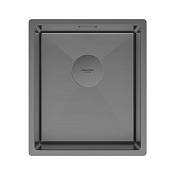 Paulmark Next Кухонная мойка нержавеющая сталь 38x44 см, цвет: вороненая сталь PM213844-GM