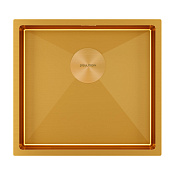 Paulmark Next Кухонная мойка нержавеющая сталь 48x44 см, цвет: брашированное золото PM214844-BG