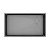 Paulmark Next-Skew Кухонная мойка нержавеющая сталь 74x44 см, цвет: матовый серый PM887444-MG