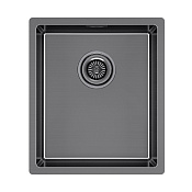 Paulmark Lassan Кухонная мойка нержавеющая сталь 38x44 см, цвет: вороненая сталь LA38-GM