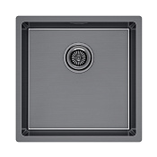 Paulmark Lassan Кухонная мойка нержавеющая сталь 44x44 см, цвет: вороненая сталь LA44-GM