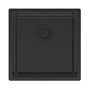 Paulmark Lassan Кухонная мойка нержавеющая сталь 44x44 см, цвет: матовый черный LA44-MBN