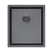 Paulmark Yuni Кухонная мойка нержавеющая сталь 39x44 см, цвет: вороненая сталь YU39-GM