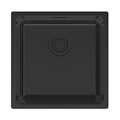 Paulmark Yuni Кухонная мойка нержавеющая сталь 44x44 см, цвет: матовый черный YU44-MBN