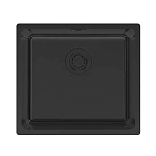Paulmark Yuni Кухонная мойка нержавеющая сталь 49x44 см, цвет: матовый черный YU49-MBN