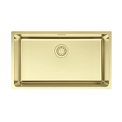 Paulmark Yuni Кухонная мойка нержавеющая сталь 76x44 см, цвет: светлое золото YU76-LG