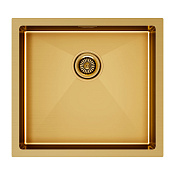 Paulmark Gerberg Кухонная мойка нержавеющая сталь 48x44 см, цвет: брашированное золото PM254844-BG