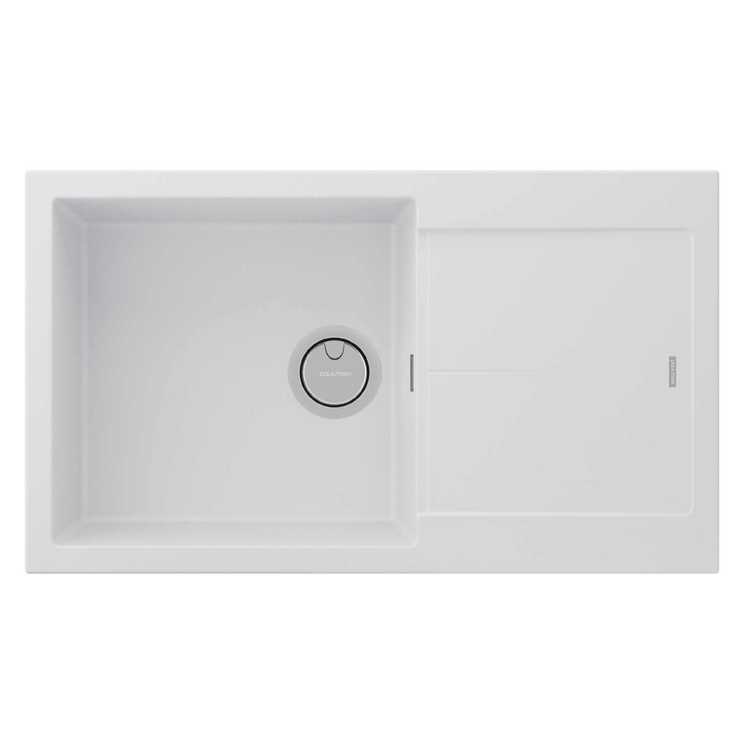 Paulmark Extensio Кухонная мойка Acrystone 86x50 см, цвет: white PM988650-WH