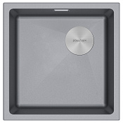 Paulmark Lumi Кухонная мойка It-Granit 45,5x44 см, цвет: серый металлик LU45SK-GRM