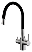 Paulmark Salix Смеситель для кухни с гибким изл. и возм. подключ. фильтра, цвет: брашированная сталь Sa213419-BS