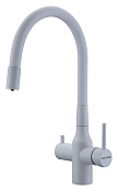 Paulmark Salix Смеситель для кухни с гибким изливом и возм. подключения фильтра, цвет: белый матовый Sa213419-WH