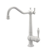 Paulmark Retro Смеситель для кухни с возможностью подключения фильтра, цвет: белый матовый Re213226-WH